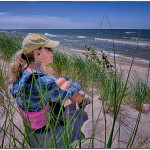 Patty sitting on a dune