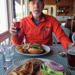 A man having a lunch at Jakes on the Lake