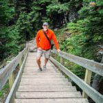 A man on the Agnes Lake hike