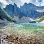 Agnes Lake overlooking a mountain