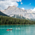 People row boating in Emerald Lake