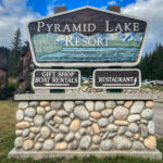 Pyramid Lake Resort sign