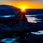 The rising sun at the Glen Canyon National Recreation Area