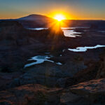 The sun rising at the Glen Canyon National Recreation Area