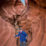 An old man exploring the Antelope Canyon