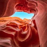 A beautiful sky above the antelope canyon