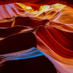 The light pouring over the Antelope Canyon