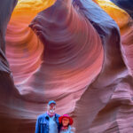 A man and woman at the Antelope Canyon