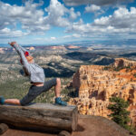 A woman doing yoga at the Bryce Canyon National Park