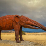 The side of a statue of an anteater at Borrego Springs