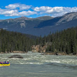 People sailing at the Athabasca Falls