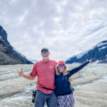 A couple at the Athabasca Glacier