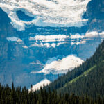 A mountain view overlooking Lake Louise