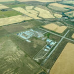 Aerial view of a town