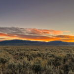 A sunset at the Teton Range