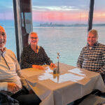 A group of people having dinner at San Francisco