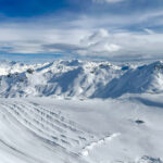 A snowy mountain for skiing