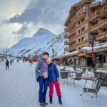 Two young people in winter wear